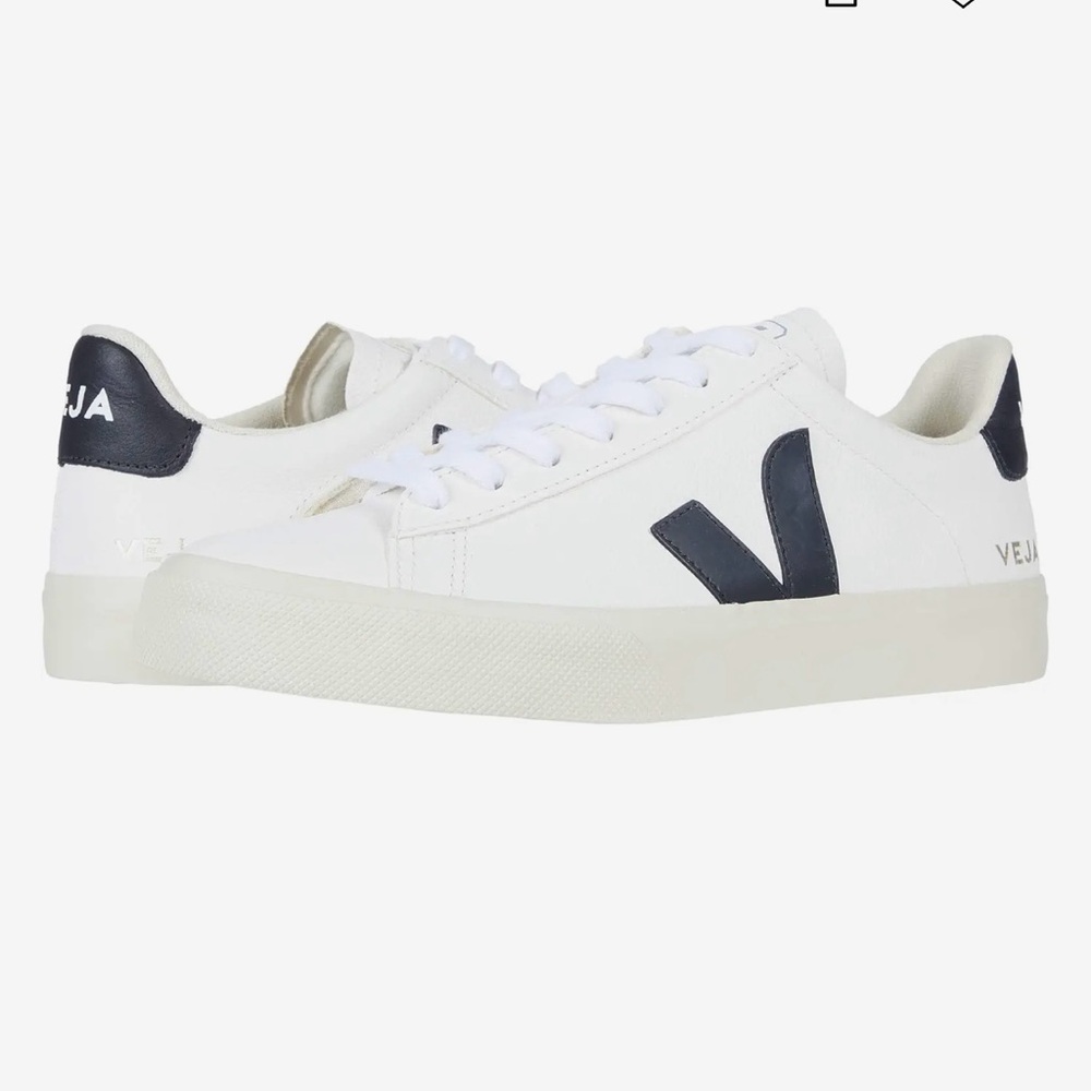 Women Veja Campo Chromefree white and black sneaker size 7, euro 38